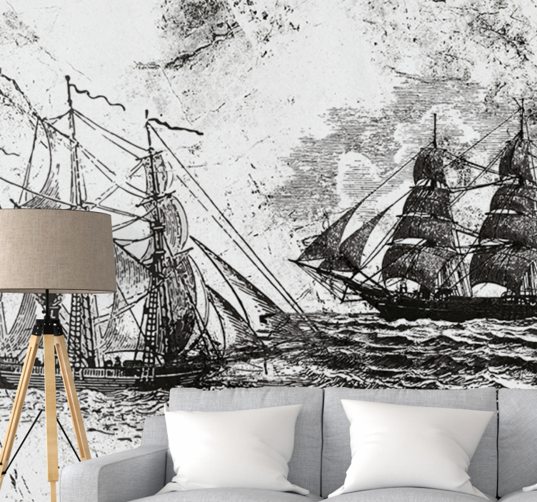 Papel mural vehículos barcos históricos de vela - TenVinilo