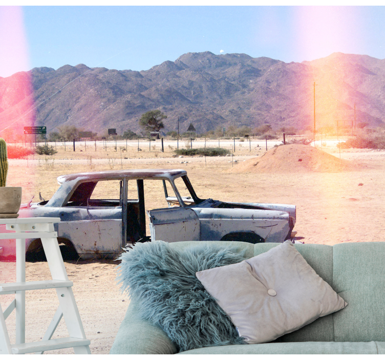 Papel mural vehículos coche clásico abandonado - TenVinilo