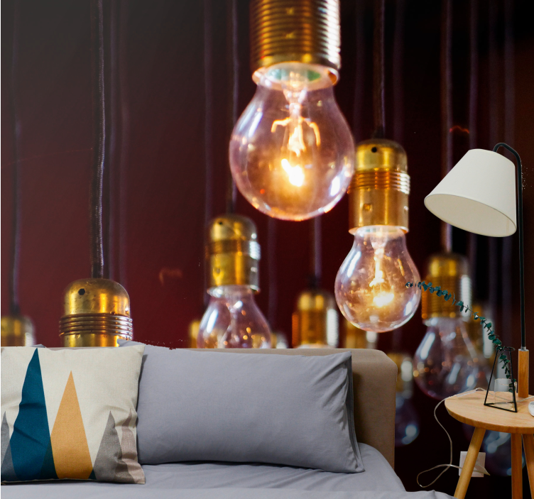 Papel mural vehículos lámpara edison cluster - TenVinilo