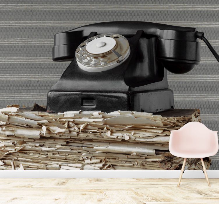 Papel mural vehículos teléfono vintage clásico - TenVinilo