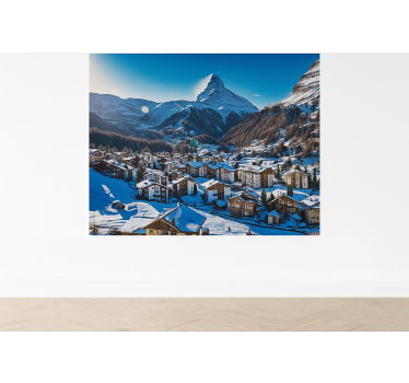 Papel mural montaña lago oeschinen, suiza - TenVinilo