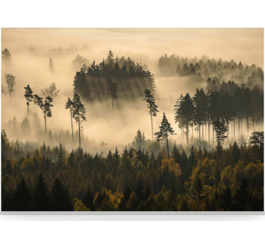 Papel mural bosque bruma etérea de la mañana - TenVinilo