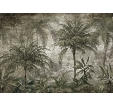 Papel mural bosque selva de palmas minimalista - TenVinilo