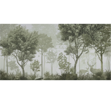 Papel mural bosque escape a la naturaleza tranquila - TenVinilo