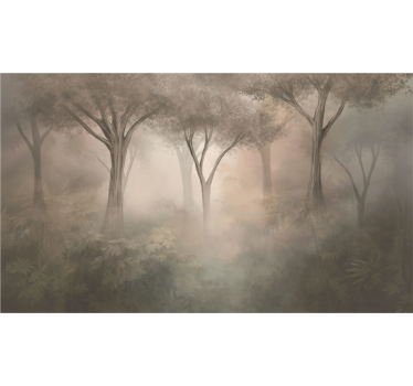 Papel mural bosque bosque sepia brumoso - TenVinilo