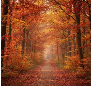 Papel mural bosque camino de Árboles en otoño - TenVinilo