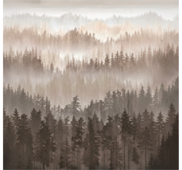 Papel mural paisajes capas de bosque de madera - TenVinilo