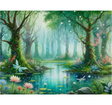 Papel mural bosque hada caprichosa - TenVinilo