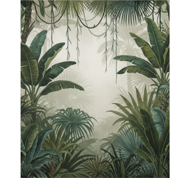 Papel mural bosque retiro de selva retro - TenVinilo