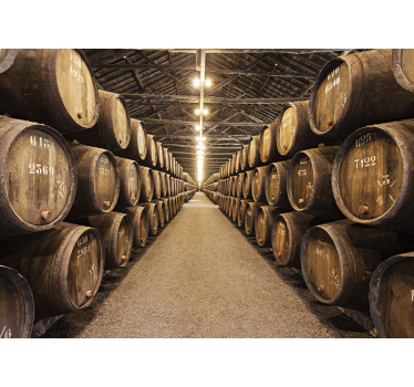 Mural para pared de patrón de barriles de vino - TenVinilo