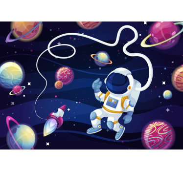 Fotomural infantil astronauta en el espacio - TenVinilo