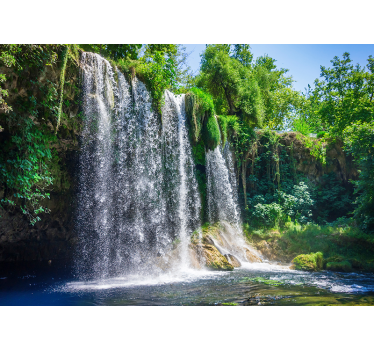 Fotomural pared cascada en la selva - TenVinilo