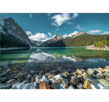 Fotomural de cielo nubes reflejadas en lago - TenVinilo