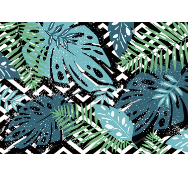 Papel mural naturaleza elementos de hojas tropicales - TenVinilo