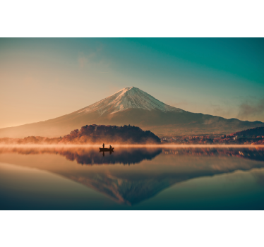 Papel mural paisajes reflejo del monte fuji - TenVinilo
