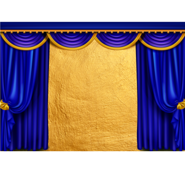 Foto mural 3d Cortinas de cama con fondo dorado - TenVinilo