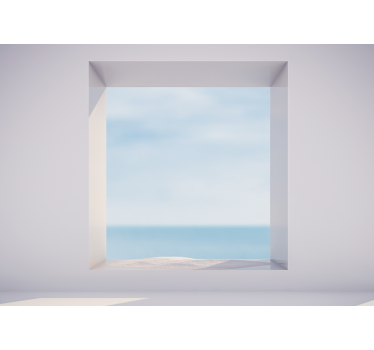 Foto mural 3d Ventana de techo vista al mar - TenVinilo