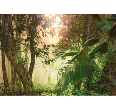 Papel mural naturaleza vista del bosque soleado - TenVinilo
