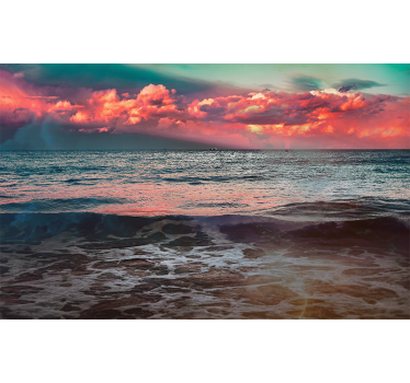Papel mural naturaleza serenidad del atardecer en el océano - TenVinilo