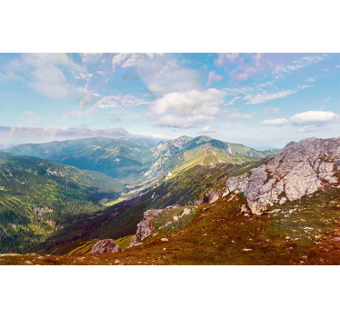 Papel mural montaña vista panorámica de montañas - TenVinilo
