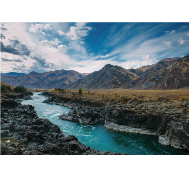Fotomural montaña Río en los andes - TenVinilo