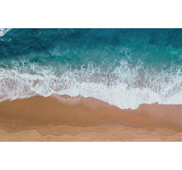 Foto mural 3d Playa con pasillo de tronco de madera - TenVinilo