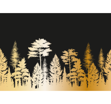 Papel mural bosque siluetas de árboles rústicos - TenVinilo