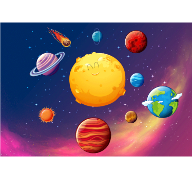 Fotomurales infantiles Sistema solar para niños - TenVinilo