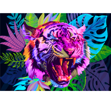 Foto mural 3d Tigre 3d en galaxia - TenVinilo