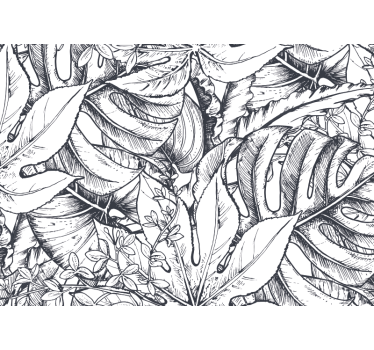 Fotomural de naturaleza Selva en blanco y negro - TenVinilo