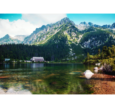 Papel mural paisajes lago de montaña - TenVinilo