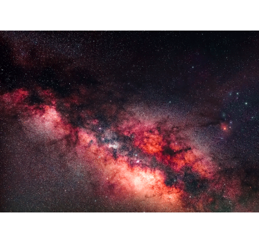 Fotomural galaxia Imagen espacial en rojo - TenVinilo