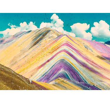 Papel mural paisajes picos de montañas coloridas - TenVinilo