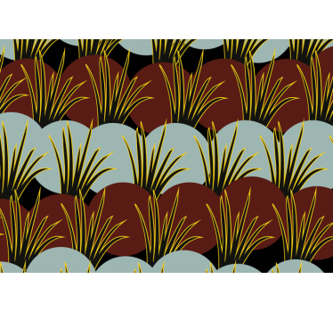 Papel mural naturaleza patrones de hierba estilizados - TenVinilo