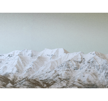Papel mural montaña paisaje nevado - TenVinilo