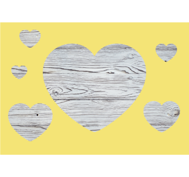 Fotomural amoroso Corazones de madera pantone - TenVinilo