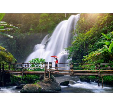 Papel mural paisajes paisaje de cascada serena - TenVinilo