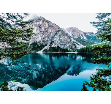 Papel mural paisajes lago de la reflexión montañosa - TenVinilo