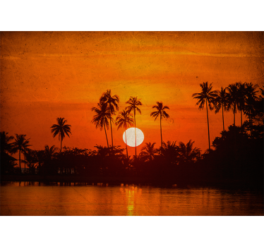 Papel mural paisajes atardecer tropical - TenVinilo