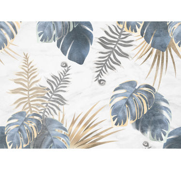 Mural de árboles patrón natural frondoso - TenVinilo