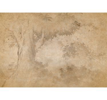Papel mural naturaleza fondo silueta de árboles - TenVinilo