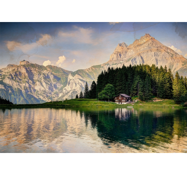 Papel mural paisajes escapada al lago de montaña - TenVinilo