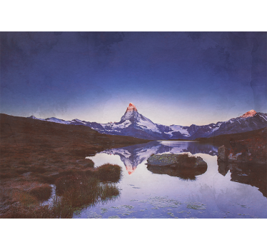 Papel mural paisajes eco de montañas majestuosas - TenVinilo