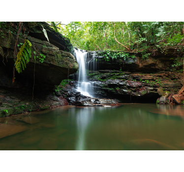 Papel mural naturaleza vista de cascada tranquila - TenVinilo
