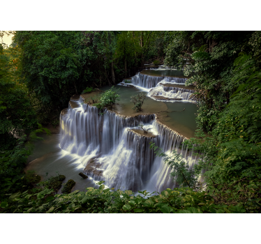 Papel mural naturaleza retiro tranquilo junto a la cascada - TenVinilo