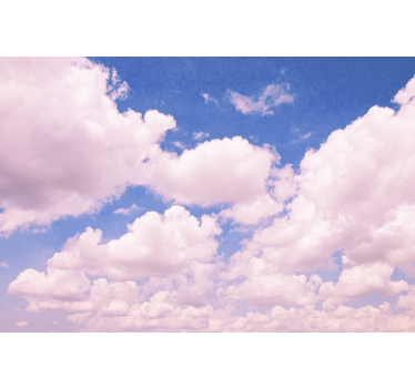Papel mural cielo nubes rosas esponjosas - TenVinilo