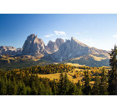Papel mural montaña picos rocosos majestuosos - TenVinilo