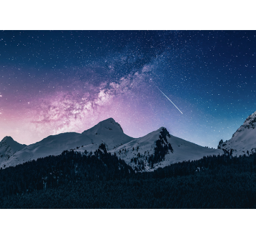 Papel mural montaña noche estrellada majestuosa - TenVinilo