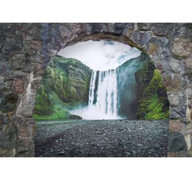 Fotomural cascada vista de cascada majestuosa - TenVinilo
