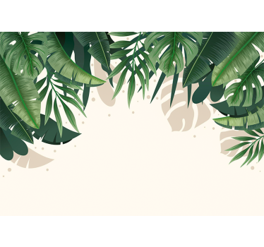 Papel mural naturaleza dosel de hojas tropicales - TenVinilo